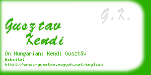 gusztav kendi business card